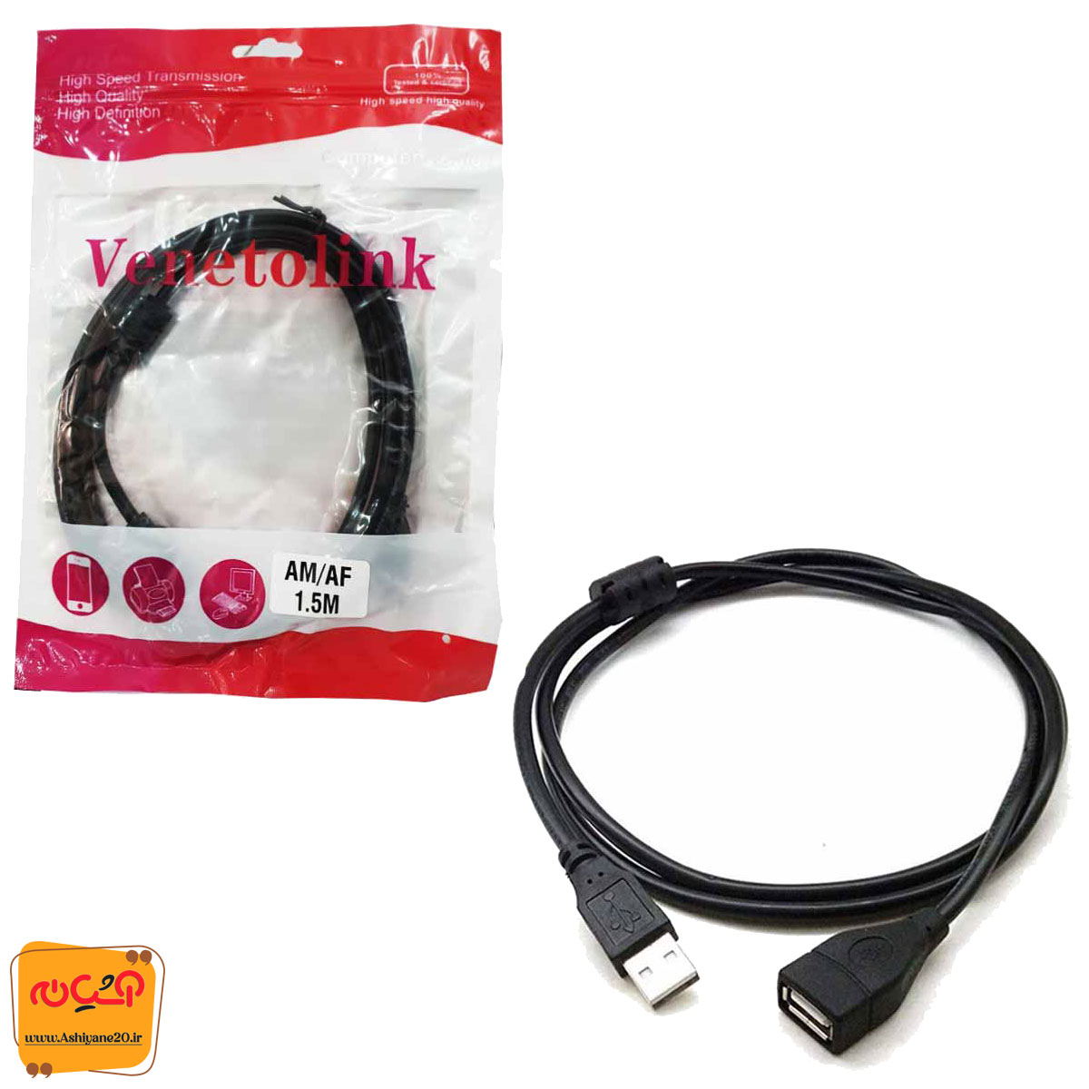 کابل افزایش طول Venetolink 1.5M USB