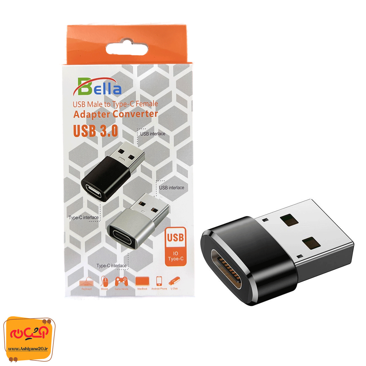 تبدیل TYPE C به USB مدل BELLA