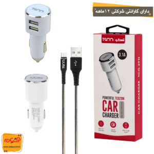 شارژر فندکی دو پورت با کابل میکرو TSCO TCG29N
