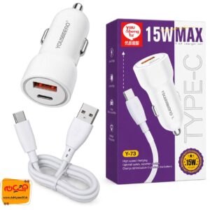 شارژر فندکی با کابل تایپ سی Y-73