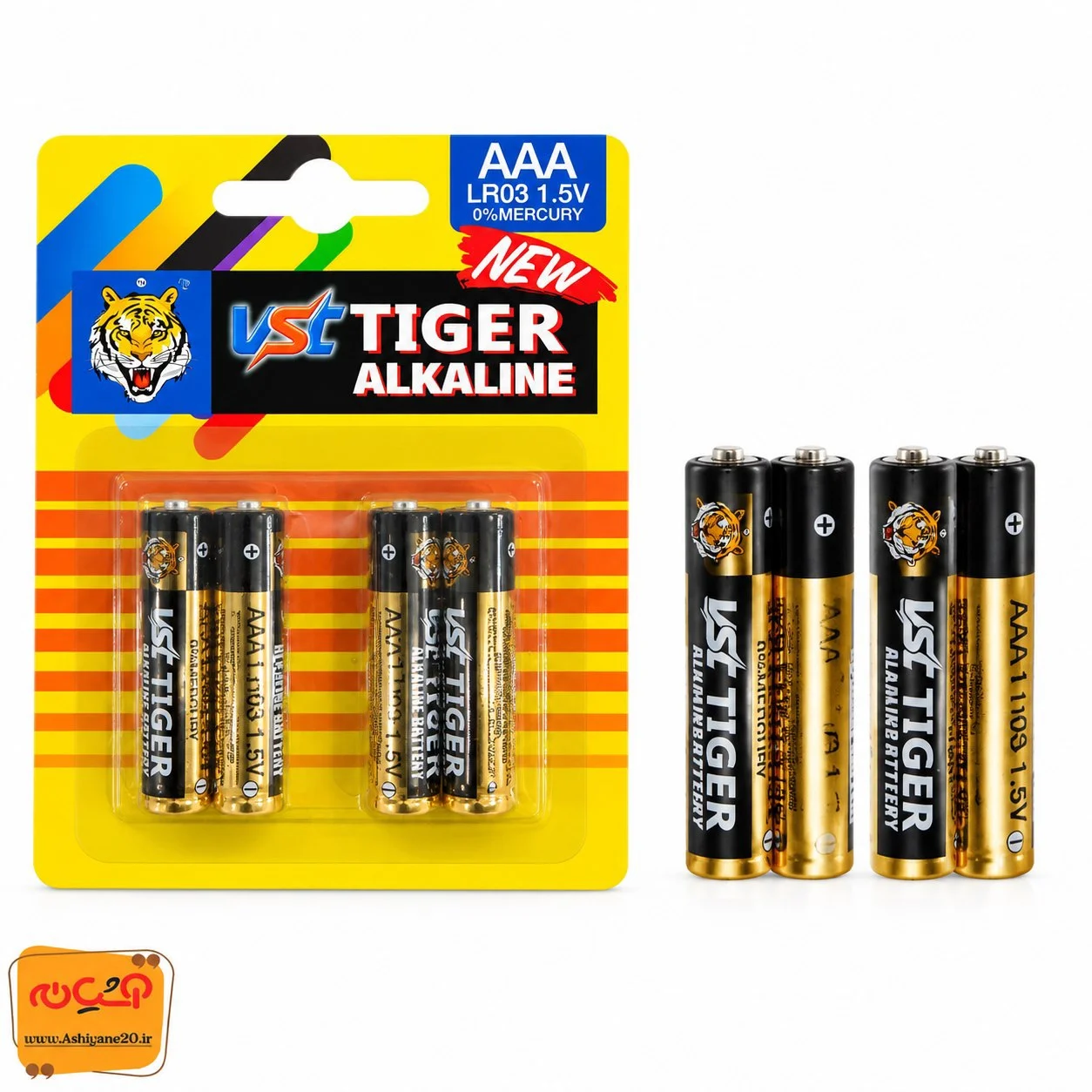 113159 باتری نیم قلمی 4عددی TIGER - تصویر 1